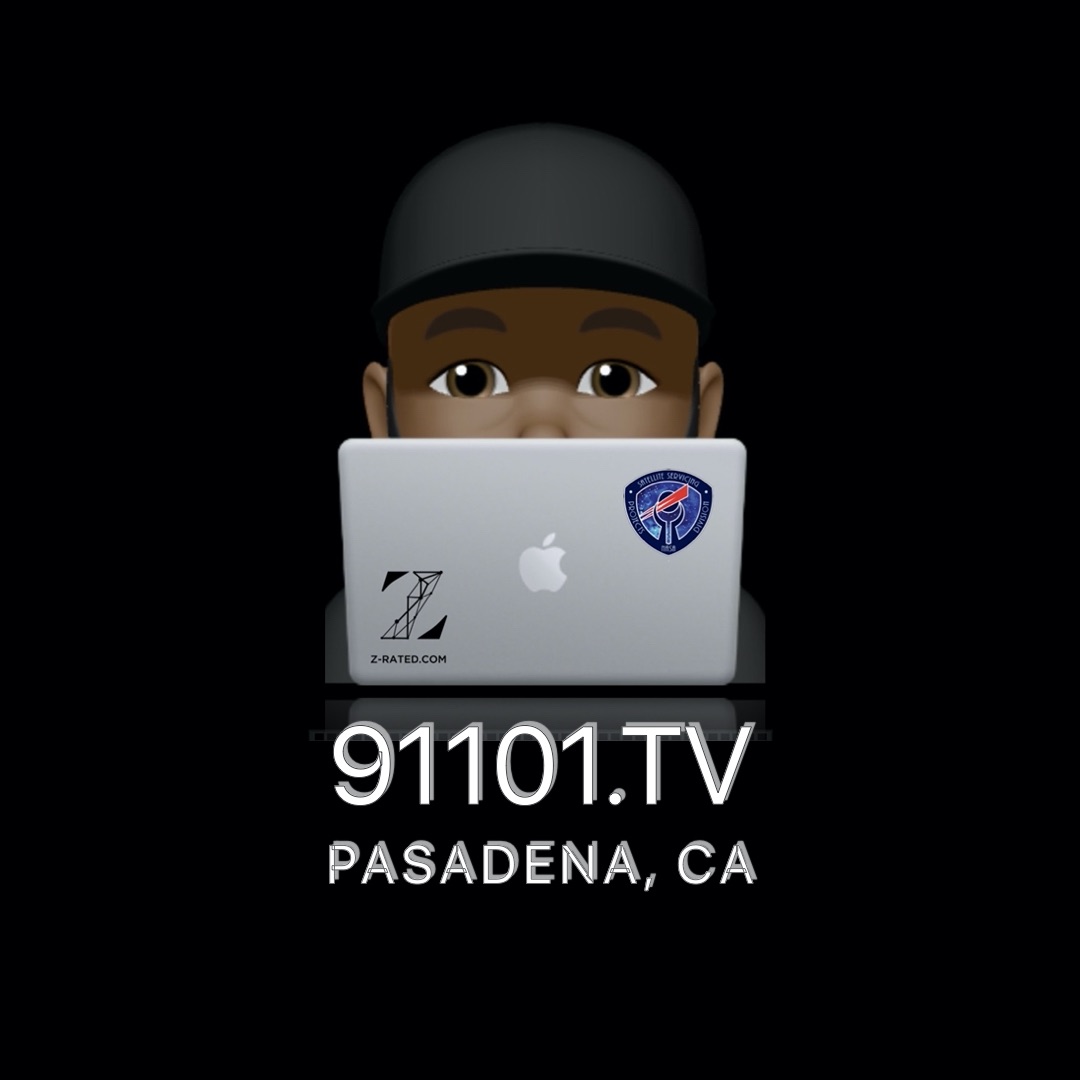 91101.TV behind the mac black background